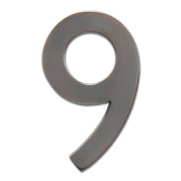 Architectural Mailboxes Brass 4 inch Floating House Number Dark Aged Copper 9 3582DC-9